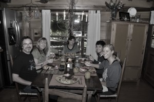 One of many delicious meals and conversation around our 100 year old farm table. 