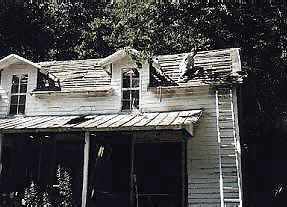 The 100 year old roof removed and ready for new metal