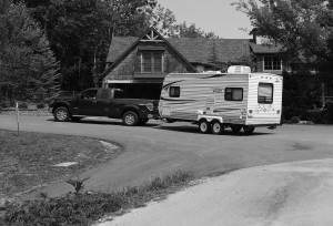 Us in tow with our cocoon, ready for a change.
